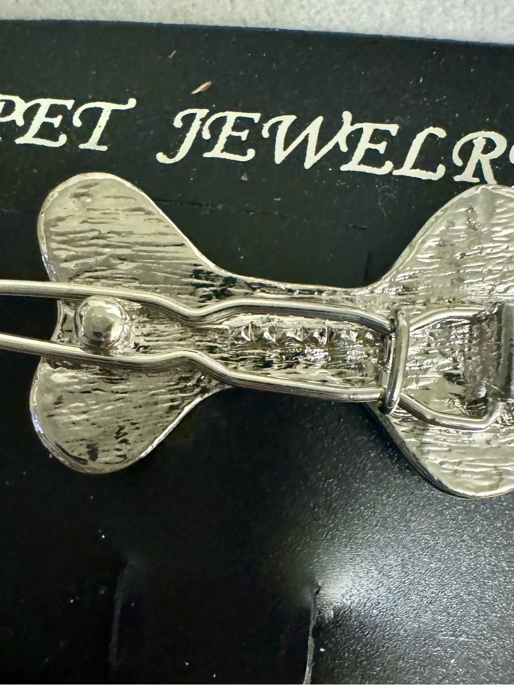 Silver Crystal Bone Dog Hair Clip